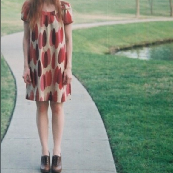 Orla Keily Cyprus Tree shift dress - shades of red - Picture 2 of 11